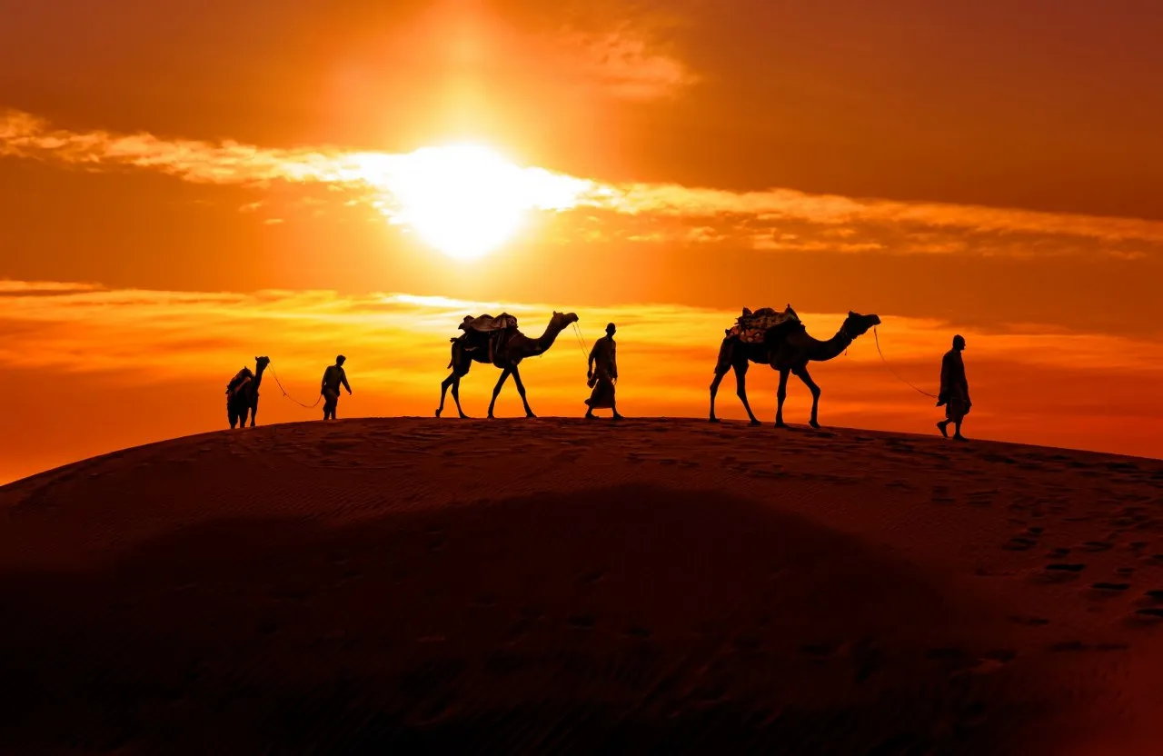 Sunset camel safari in Jaisalmer camp package