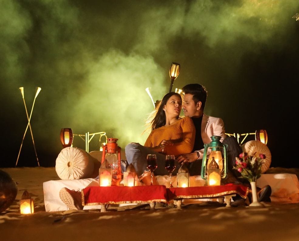 Private and group desert dinner inspiration in Jaisalmer