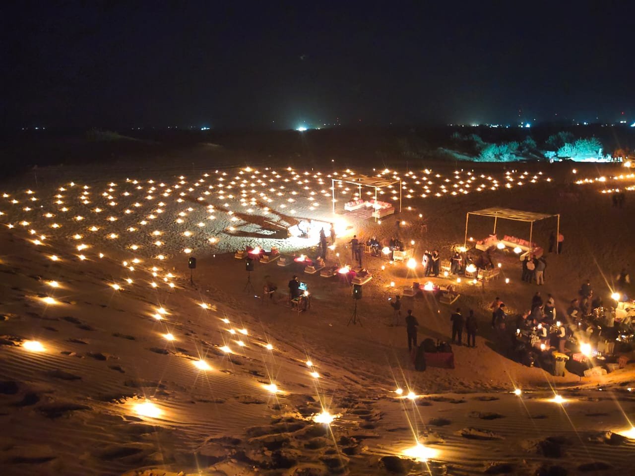 Special occasion dinner decoration in Jaisalmer