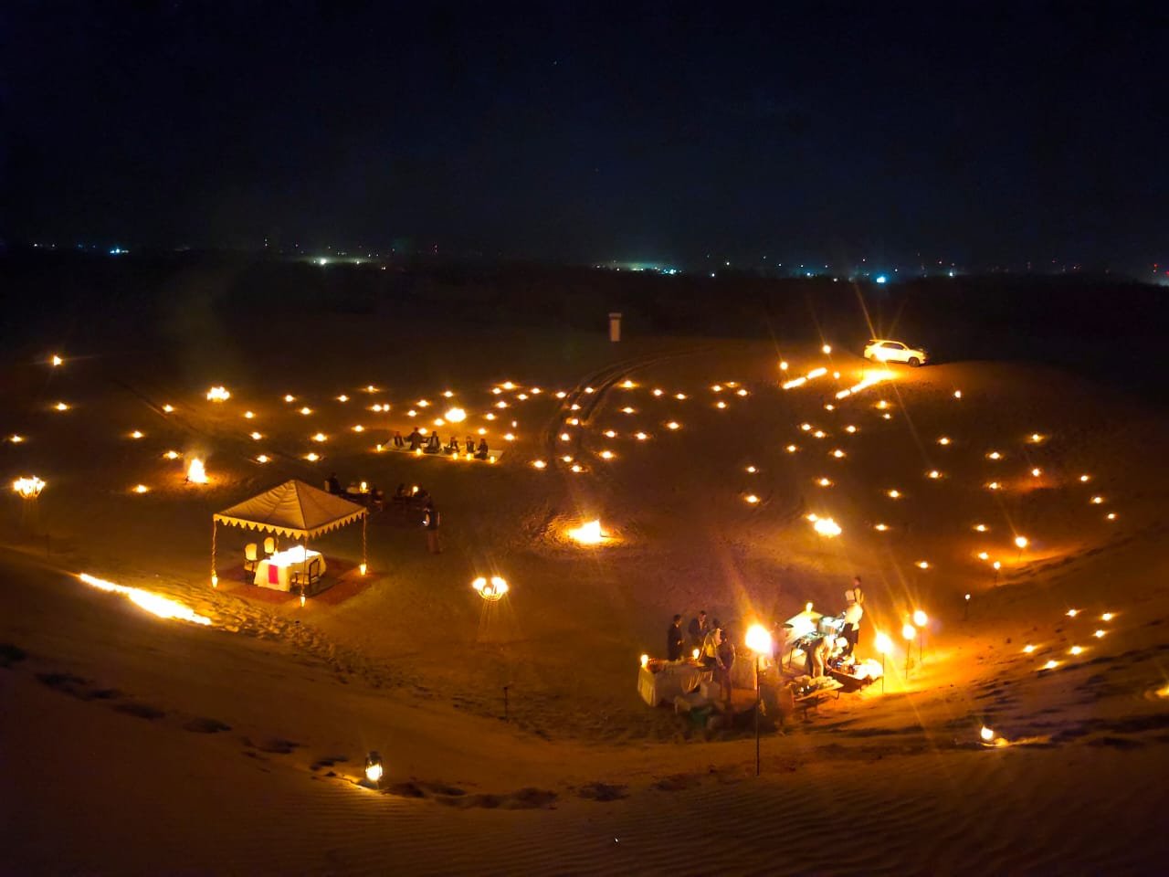 Luxury desert dining event near Sam Sand Dunes Jaisalmer