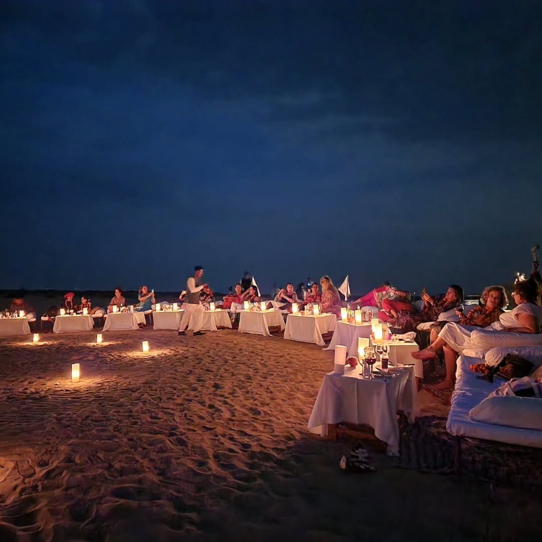 Dinner under the stars in the Jaisalmer desert