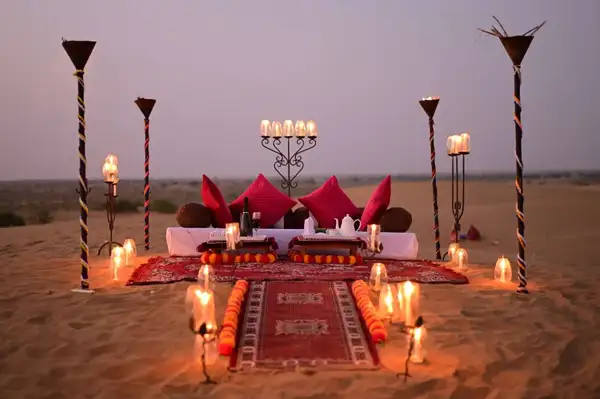 Desert dinner cultural experience in Jaisalmer